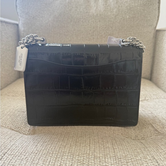 NWT Coach Klare Crossbody Bag in a black, crocodile-embossed leather - Picture 6 of 6